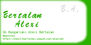 bertalan alexi business card